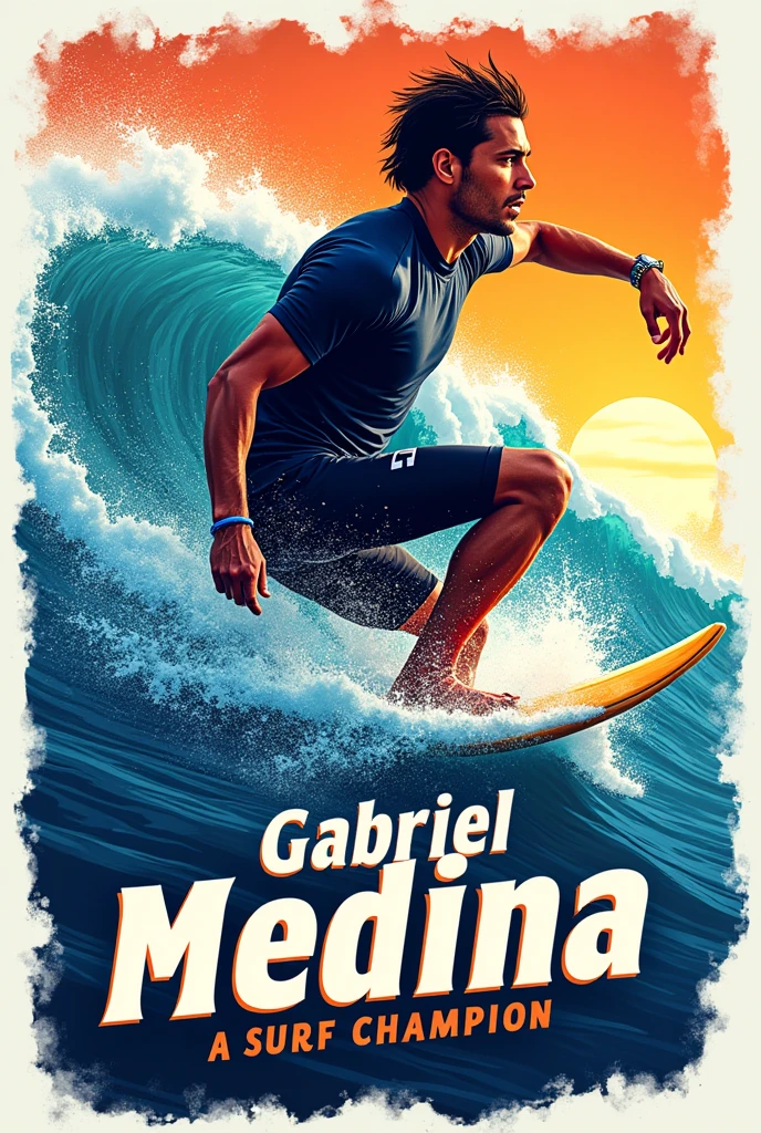 Make a cheering banner with the theme of Gabriel Medina