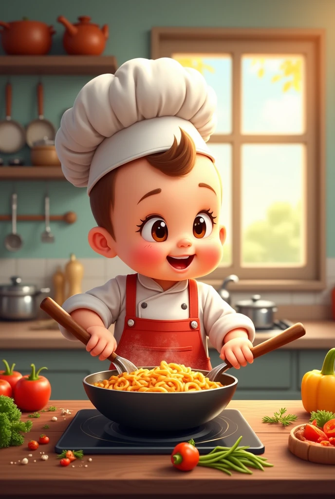 A boy who can be stir-frying