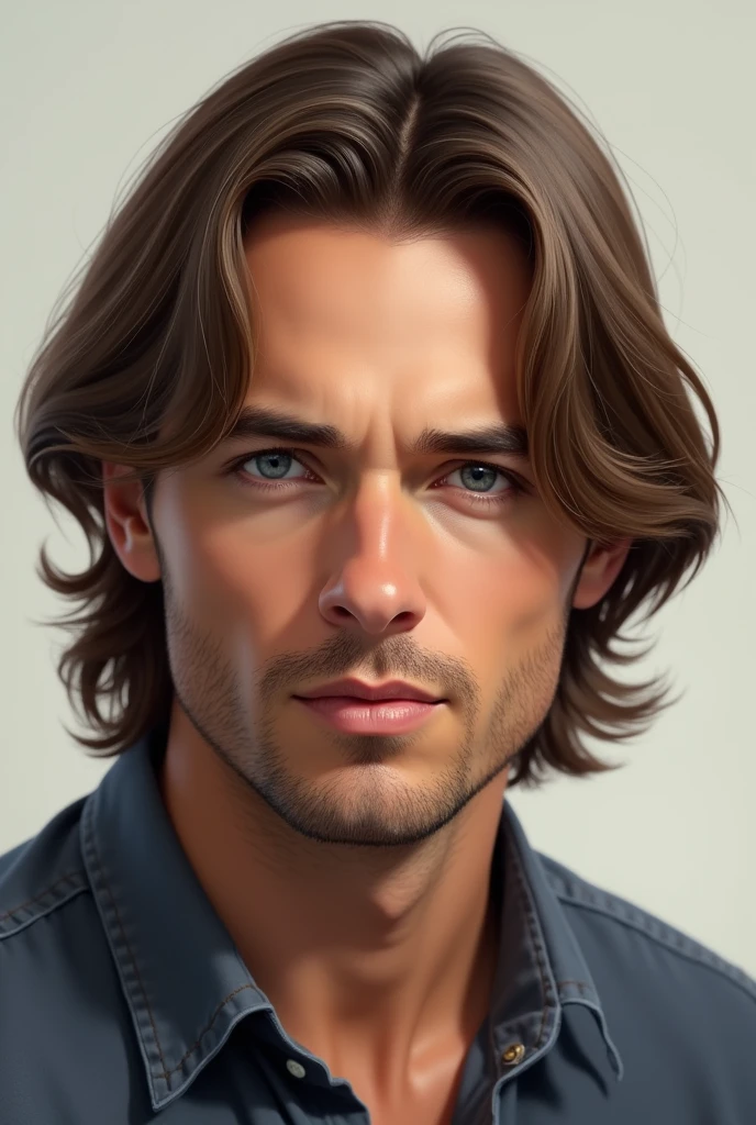 medium length straight men's hair