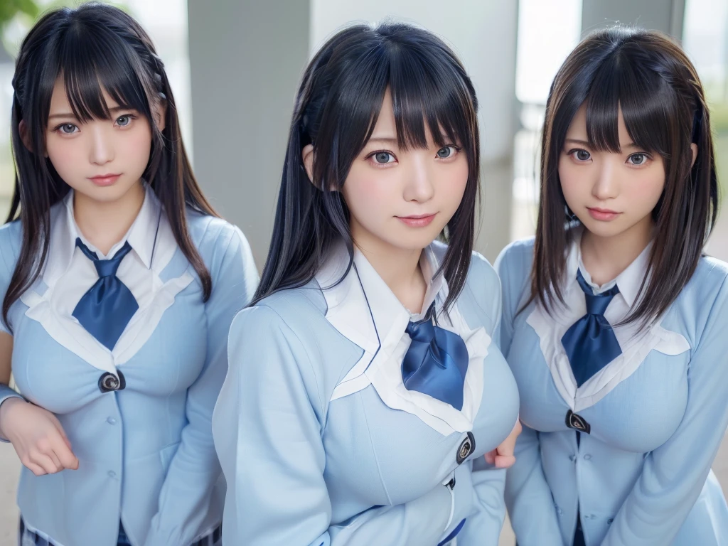 (((Highest quality, Ultra-high resolution, Realistic, RAW Photos, 8k, Real photograph: 1.6))), (((日本人high school girl, 16yo))) , Beautiful detailed, Beautiful Face, (((Cute Smile))), Japanese beautiful skin, (((Black Hair, Semi-long hair))), (((Summer Girls' School Uniform))), (((White shirt, Blue check mini skirt))), (((Big Breasts: 1.5))), Super Real, Soft Light, ((((((((((high school girl, Very detailed, Doppelganger))))))))), (((((6+girls: 1.99))))), ((((((high school girl, Very detailed, (perfect identical faces, Perfect identical height, Perfect matching outfit, Perfect matching hairstyle, 完璧な同じBig Breasts: 1.99))))))), (((100人のhigh school girl: 1.6))), (((high school girlのみ))), ((((100人high school girlに囲まれる)))), ((10,000 people, 数百万人のhigh school girlが集まる)), (Full body photo), ((extensiive, congestion, Intensive)), (((city park, high and wide view)))