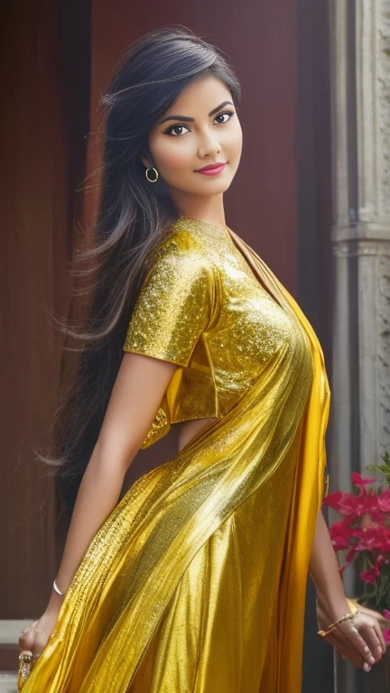 （1 girl）， full bodyesbian，Saint Seiya Armor， Wearing the golden armor of an Aries，sexy armor， Detailed armor pattern，Bling armor，Gorgeous Hair in Long Purple，Long hair，Shiny skin:1.4，primitive，tmasterpiece，ultra fine photos，，best qualtiy，Ultra-high resolution，Photoreality，rays of sunshine，full-body portraits，stunningly beautiful，dynamicposes，delicated face，Vibrant eyes，（seen from the side），Red and gold color scheme，Very detailed stone temple background，detailed face with，Detailed and complex busy background，untidy，opulent，Highly detailed skin，Realistic details of skin，Visible Pore，tack sharp focus，volume fog，8K  UHD，digital SLR camera，high qulity，filmgrain，White skin of the，photo-realism，DL， look from down, semi transparent