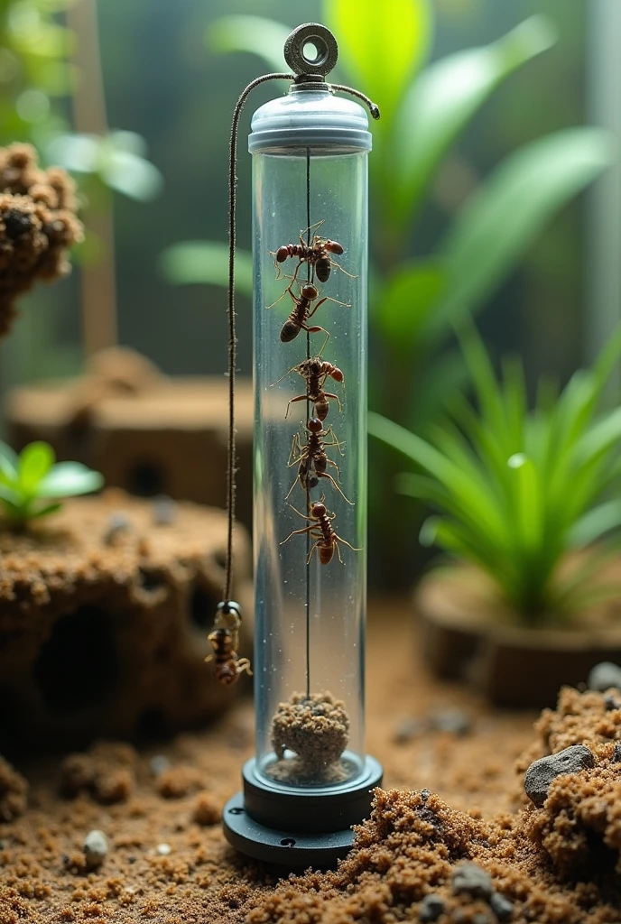 Create a step by step creation of a small transparent tube elevator for ant terrarium Step by step creation