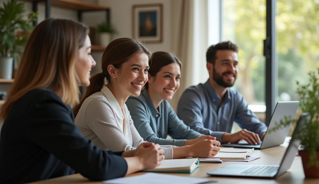 Employees having a meeting with smiles、high quality、detailed、Photo realistic、4K resolution、Office space with modern furniture and decorations、Natural light、Warm color palette
在宅でテレワークをする人物、high quality、detailed、Photo realistic、4K resolution、laptop、desk、Home office space with comfortable chairs、Natural light、Warm color palette