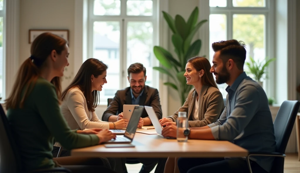 Employees having a meeting with smiles、high quality、detailed、Photo realistic、4K resolution、Office space with modern furniture and decorations、Natural light、Warm color palette
在宅でテレワークをする人物、high quality、detailed、Photo realistic、4K resolution、laptop、desk、Home office space with comfortable chairs、Natural light、Warm color palette