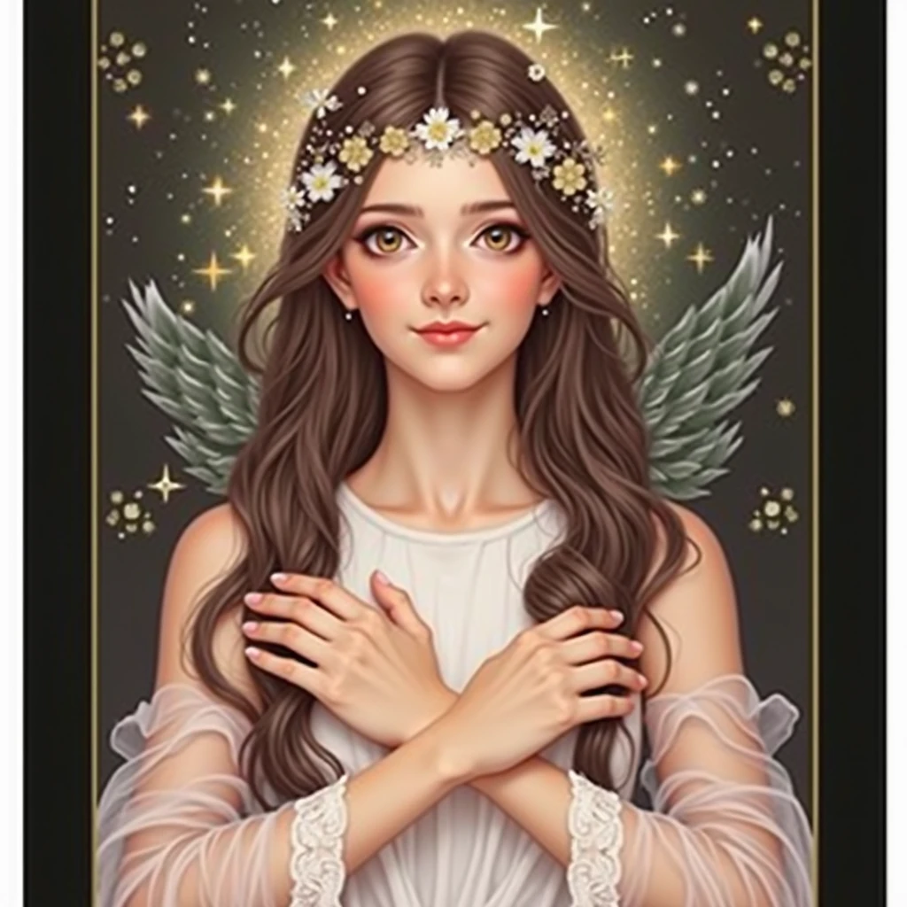 Beautiful and chaste, the most beautiful, Grinning, with a wreath on his head