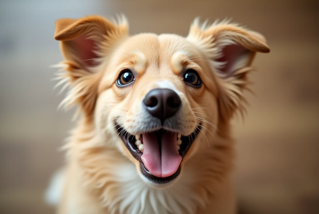 a cute dog smiling