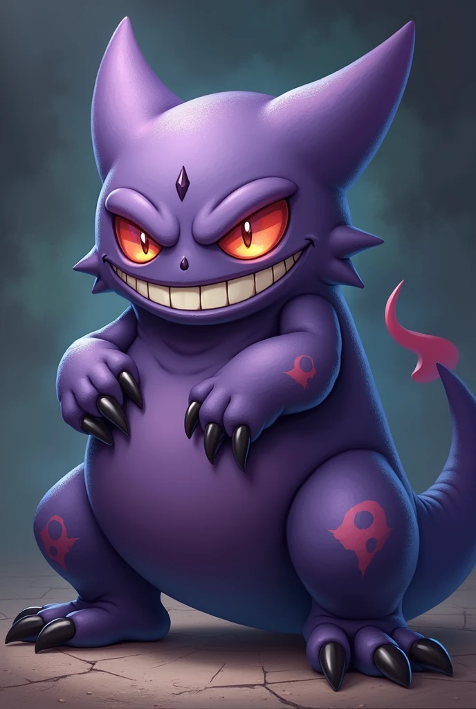 Cartoon(Best Quality, 8k, Masterpiece: 1.3),Highly detailed face and skin texture, detailed eyes,8k, super detailed pokémon gengar
