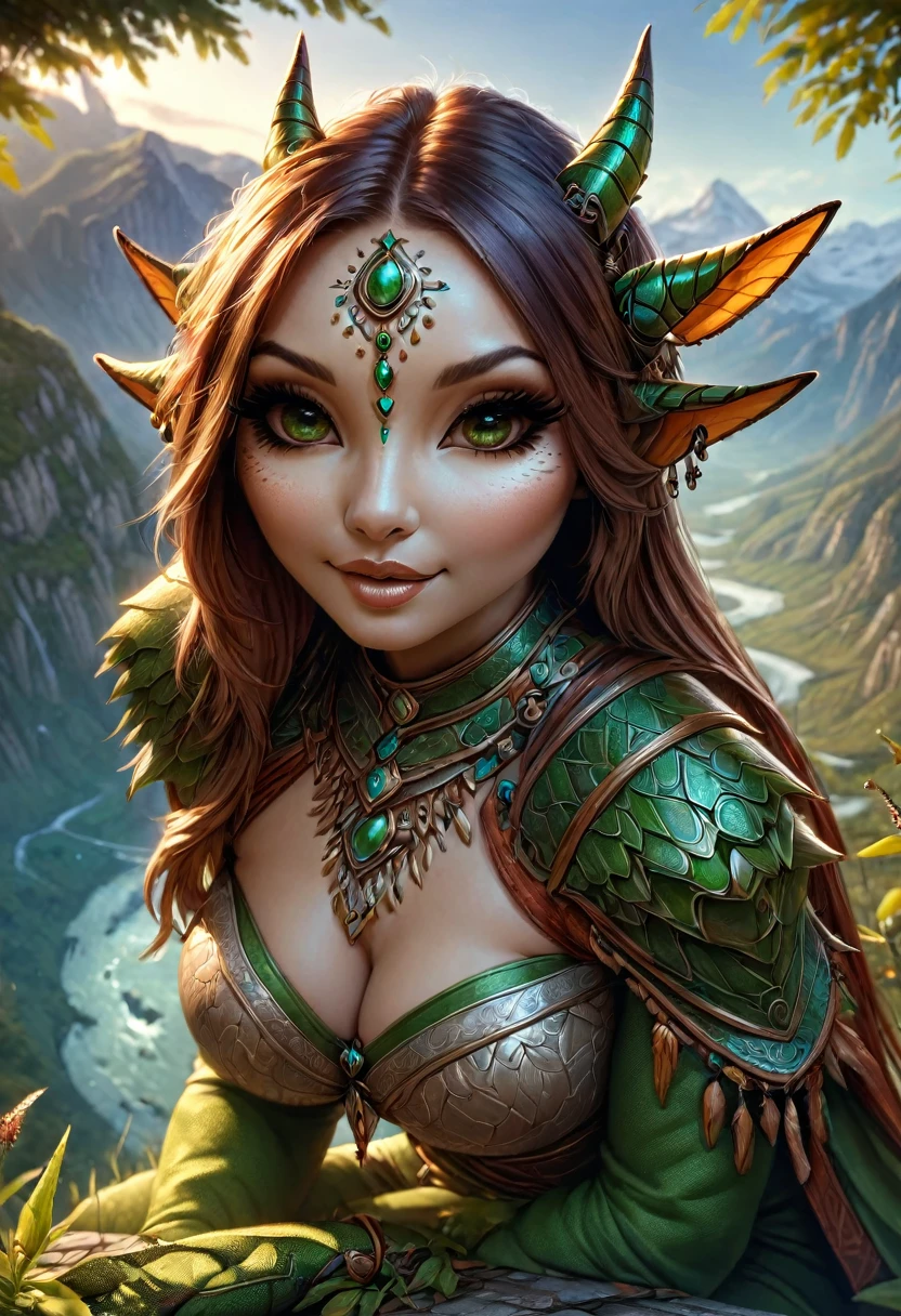 Anthropomorphic feminine grasshopper enchantress. Official Art – An Award-Winning Digital Masterpiece In 4K Ultra HD, Extreme Detail And Intricate Realism. Symmetrical Face. This Concept Art Brought To Life By The Hands Of Artists Like Wlop & Artgerm In A Stunning 2D Vector Illustration. Background Is A Panoramic Vista.
