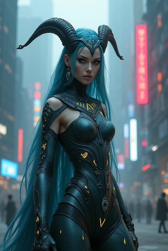 Mogal Goddes with cyberpunk cosplay