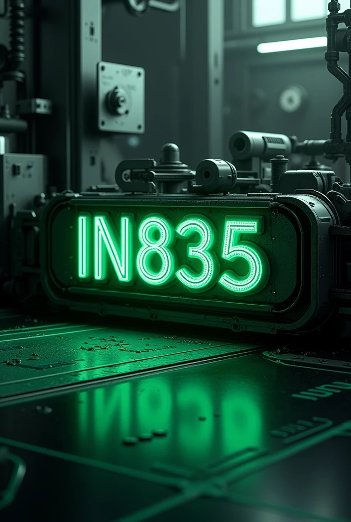 I NEED AN IMAGE THAT REFERS TO INDUSTRIAL AUTOMATION AND THAT SAYS IN TEXT "IND835", HIGHLIGHT GREEN, BLACK AND WHITE