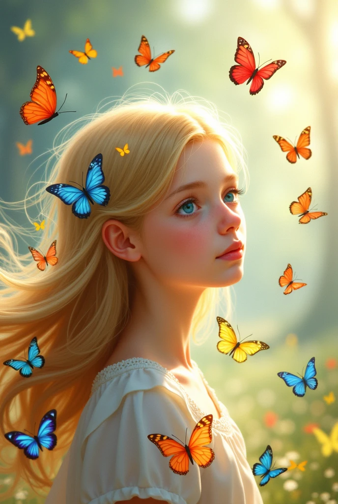 a girl whit blond air and she have twenty