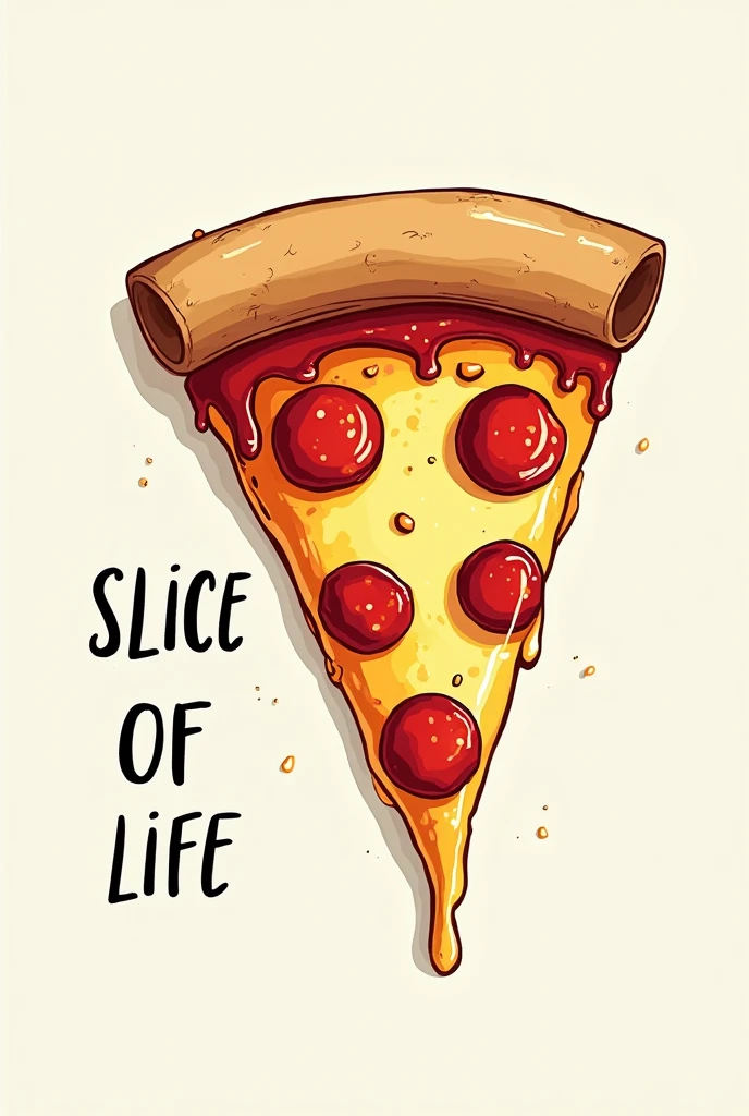 Pizza Slice Design on Plain Shirt: 'SLICE OF LIFE' - Cheesy, Italian Classic, Comfort Food.