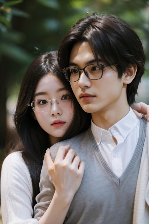 Highest quality、masterpiece、High sensitivity、High resolution、Detailed Description、Slender women、Glasses、The man is carrying the woman.、Lift with both hands、