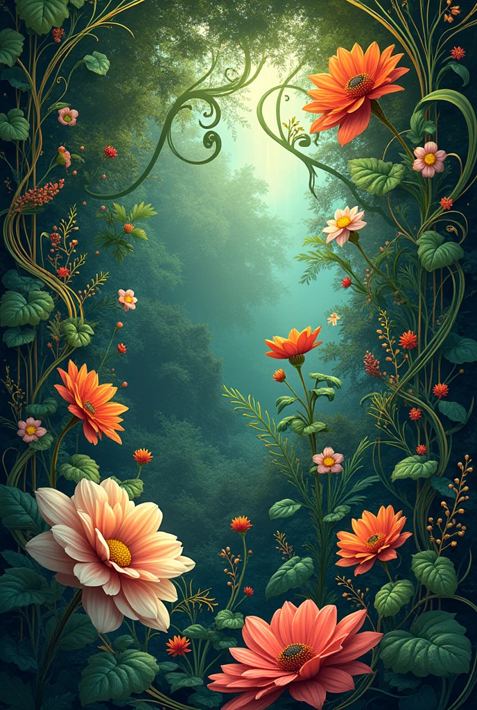 A picture of nature in the art nouveau style