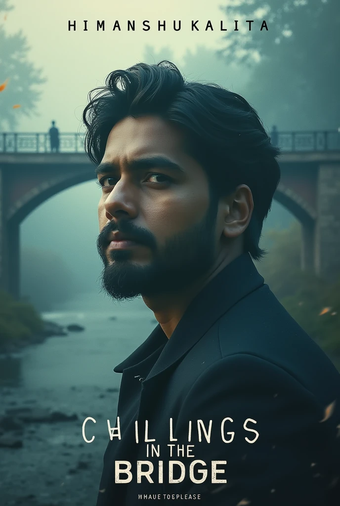 Make a beautiful song realising poster for the song chilling in the bridge and write it on the poster name of the song and written by HIMANSHU KALITA ♥️ make it realism and also mentioned that the song will be soon uploaded in Youtube 