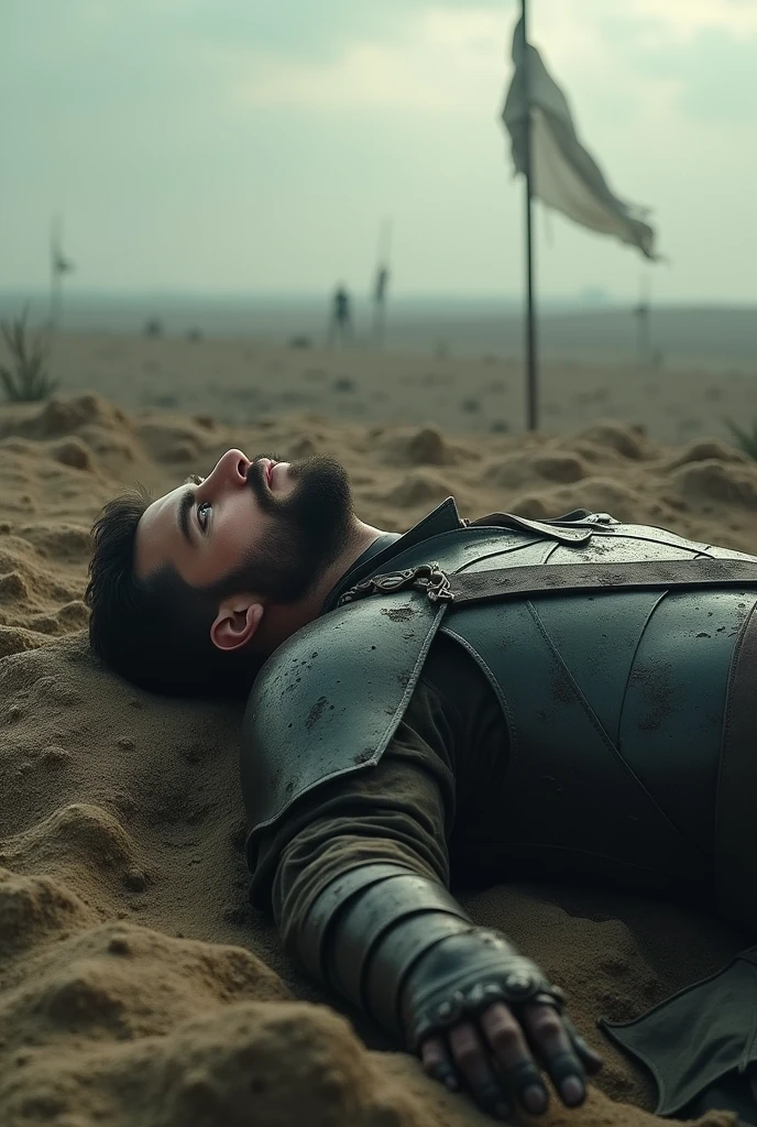 Juliet's cousin died. Juliet's cousin is a man and he has to be in a dirt battlefield, dead alone. No one else.