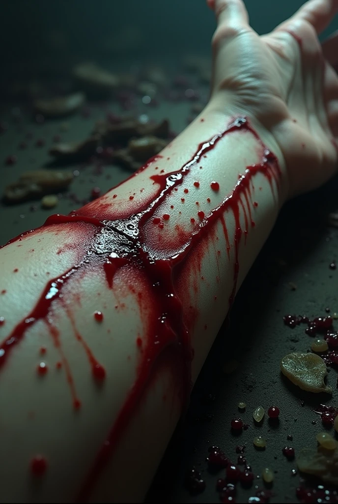 bloody clawmarks on something or someone
