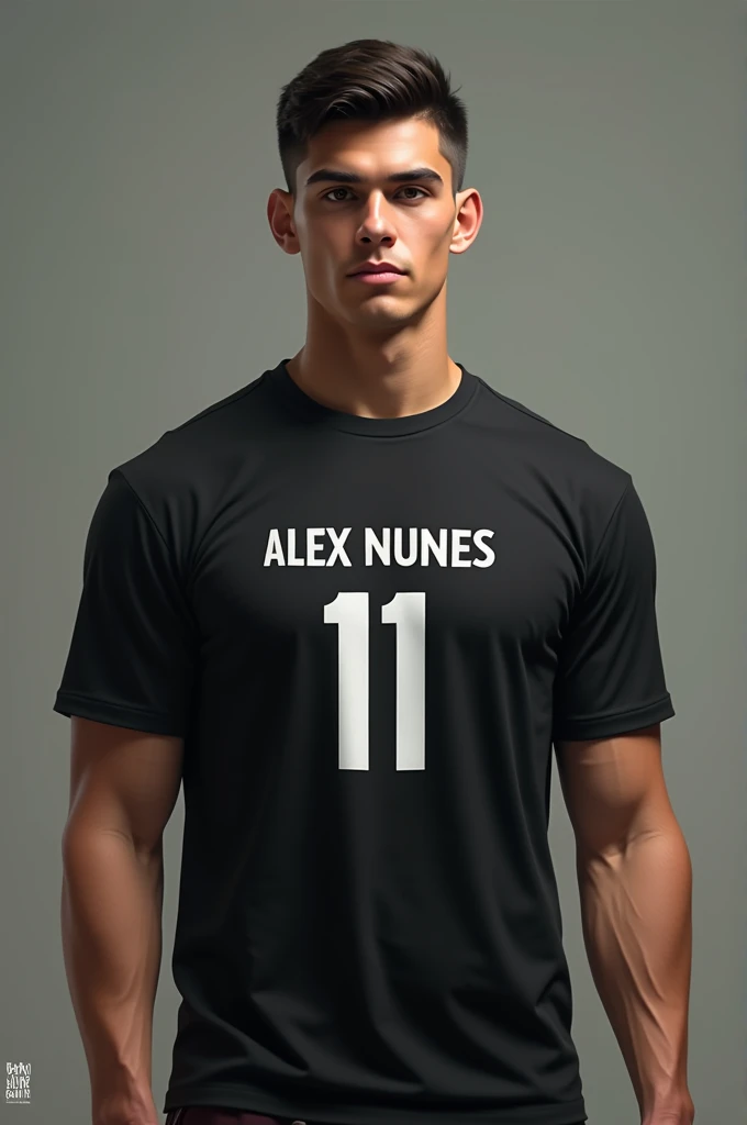 A Young Man with a Black Shirt with Number 11 and the name Alex Nunes
