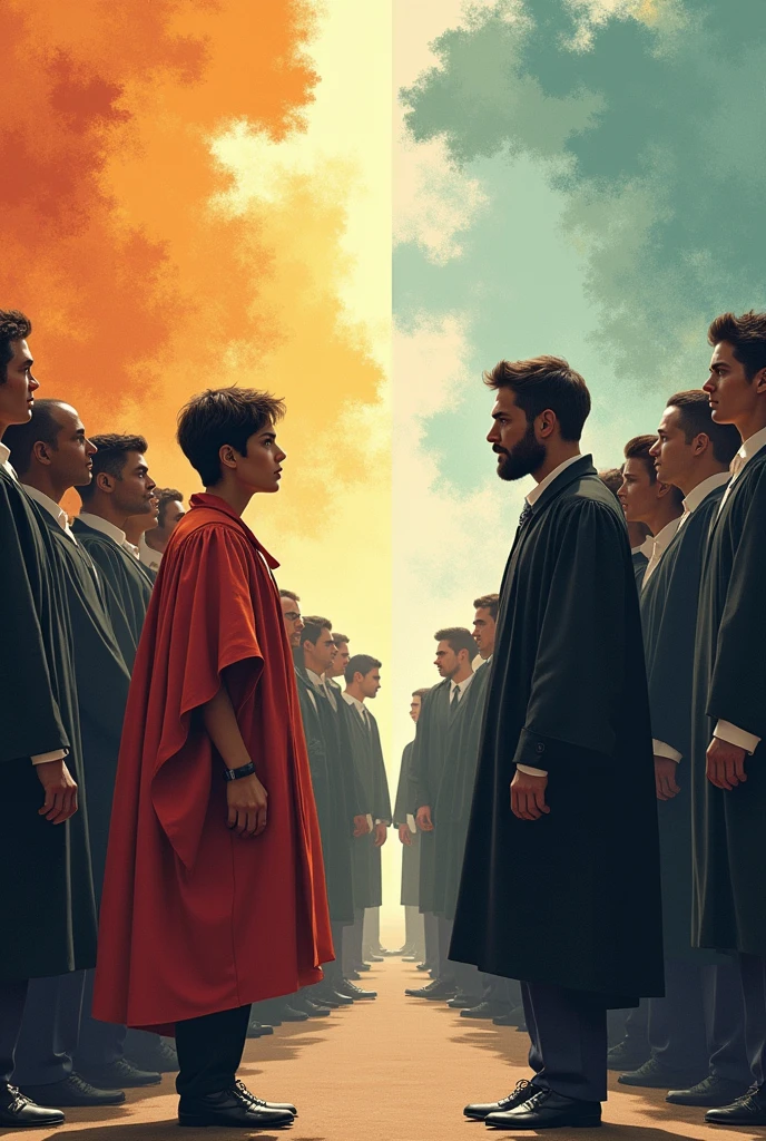 Crie uma imagem comparativa que ilustre as diferenças entre Traditional Intellectuals e Organic Intellectuals segundo a teoria de Antonio Gramsci. Include the following points:Traditional Intellectuals: are independent and neutral in relation to society, maintaining a position of distance and objectivity. Geralmente, are associated with established institutions such as universities and churches.Organic Intellectuals: are directly linked to a specific social group and act to promote the interests and culture of that group. They are innovative and active in social transformation, associated with social movements and emerging groups."