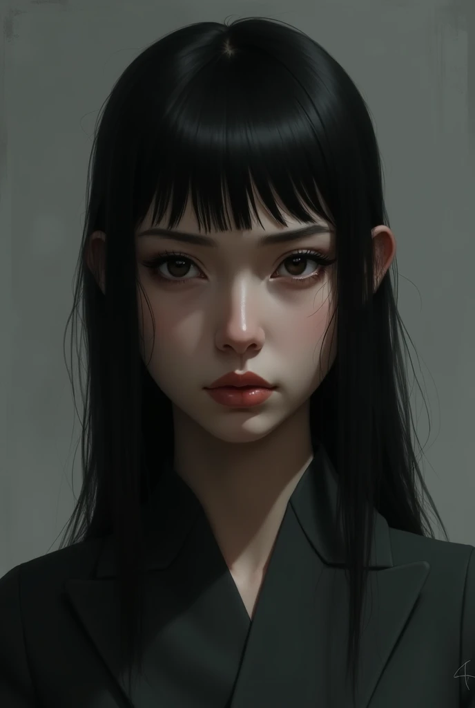 A serious black haired one