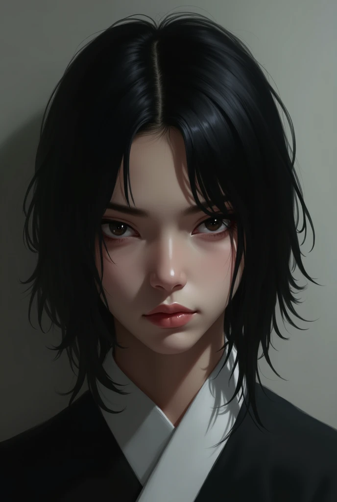 A serious black haired one