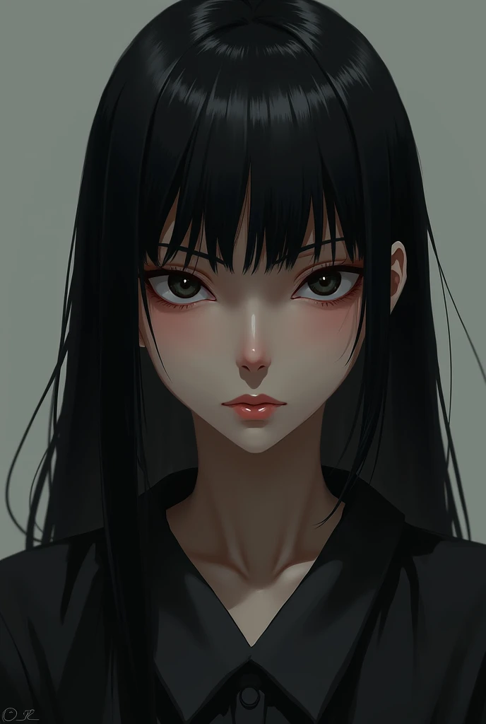 A serious black haired one