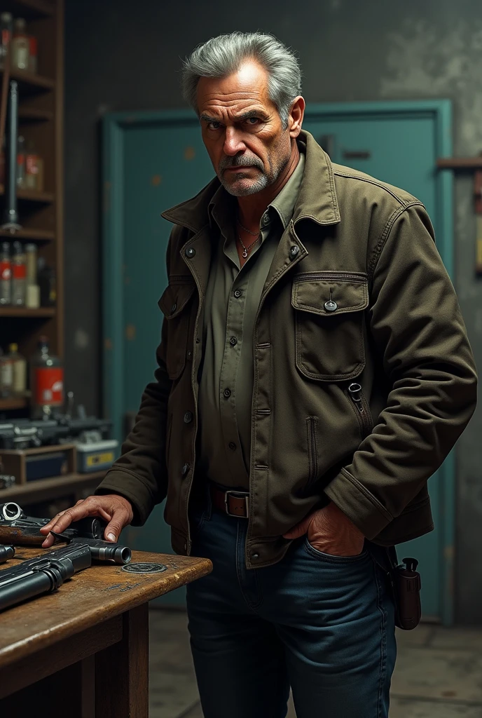 A 40 year old half bald guy who sells guns