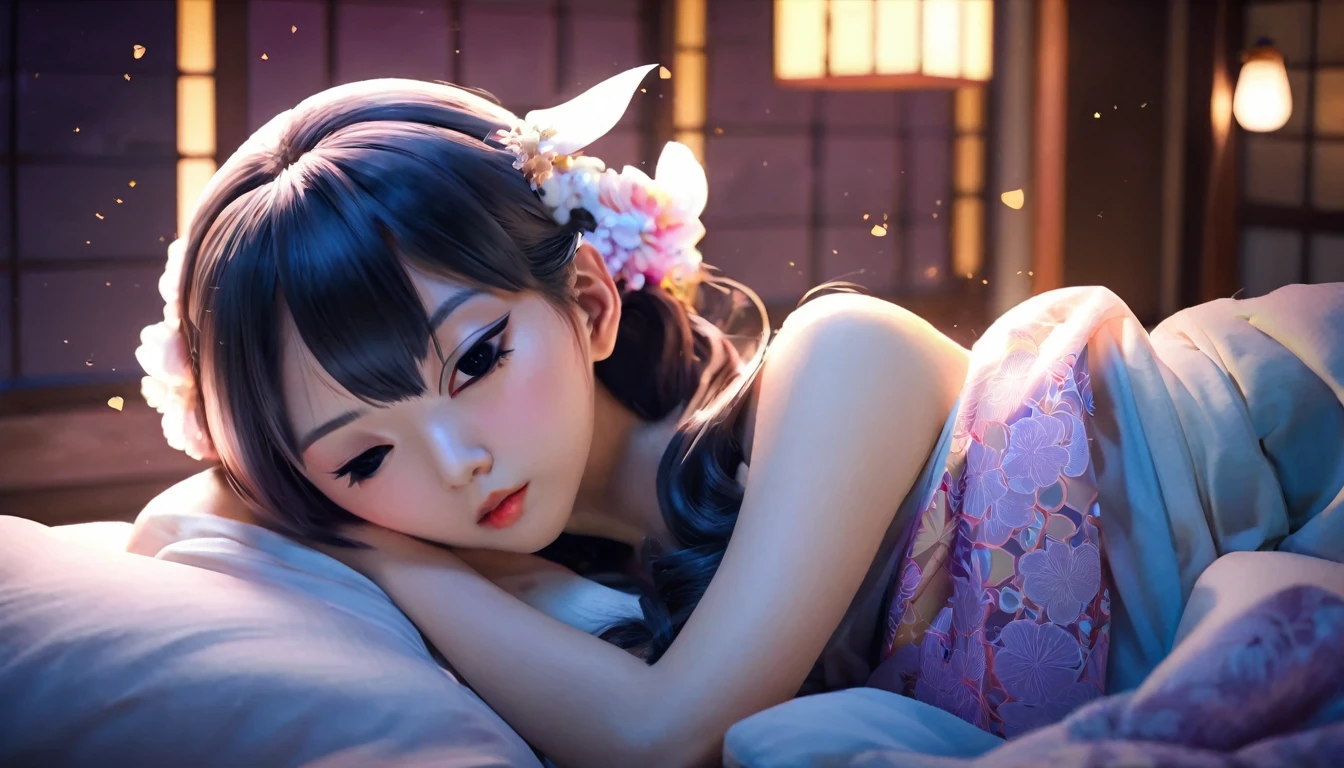 Best background images for sleep videos mysterious Japanese women anime Super deformed character style