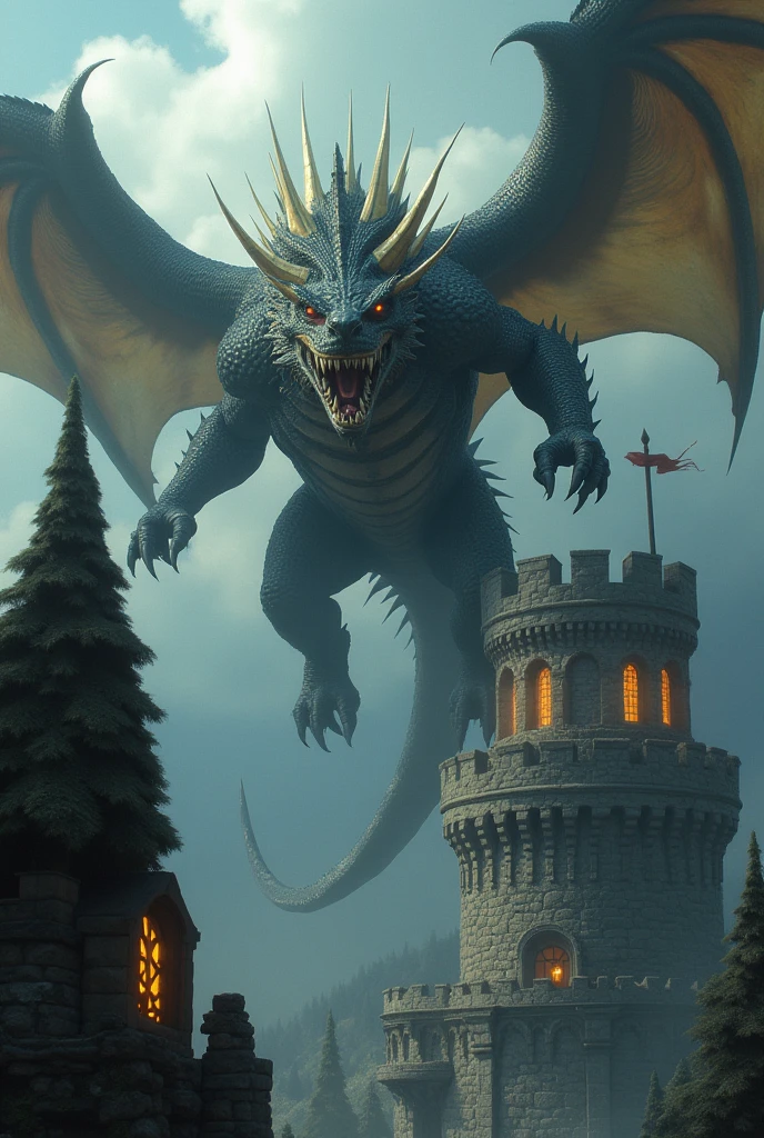 A large dragon with many spikes and sparkling scales all over its body flew up to the highest tower of the castle.. Soon, Behind the Walls, noise was heard from the flapping of its huge wings and gusts of heat. "That evil dragon again", - thought the princess and pulled the hem of her dress.. "Only his fucking was no longer there. sucks", - she said gritting her teeth and resolutely went out onto the small balcony of her tower.. The same tower, in which she was imprisoned indefinitely, And shebeen there since then, as soon as the nannies first noticed, that the nipples of the young princess began to swell excitingly, filling my chest with unknown desires, and barely noticeable red hairs began to appear above the pussy, her consciousness is even more disturbing.