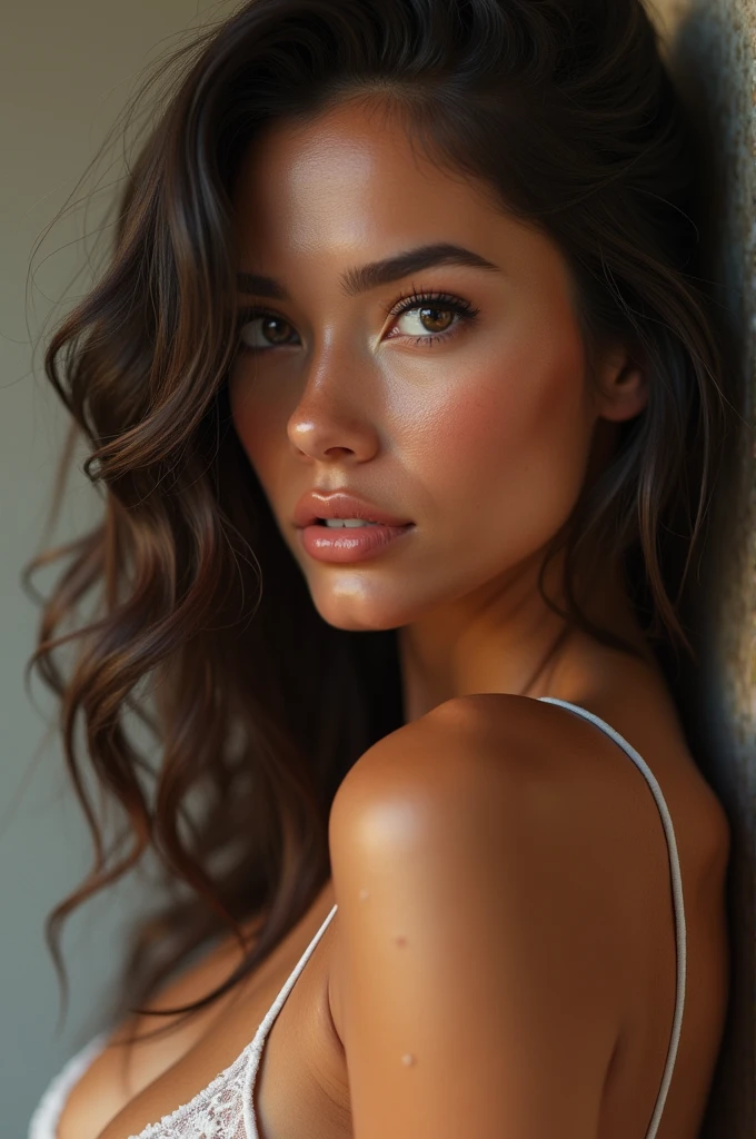 best quality,4k,8k,highres,masterpiece:1.2),ultra-detailed,(realistic,photorealistic,photo-realistic:1.37)hot girl, tan girl, with attractive facial features,beautiful detailed eyes,beautiful detailed lips,extremely detailed eyes and face,longeyelashes,tan skin tone spreading her thick tight and showing off her wet pussy 