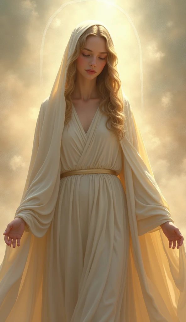 Beautiful 18-year-old Virgin Mary。whole body。