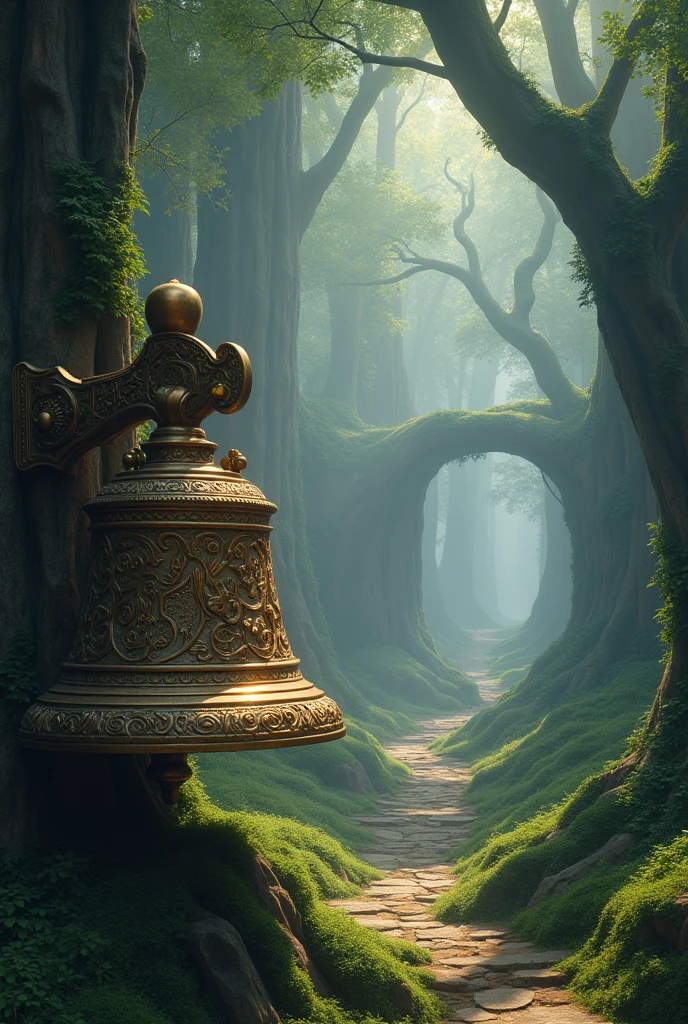 a bell that there will be a path to an enchanted city 
