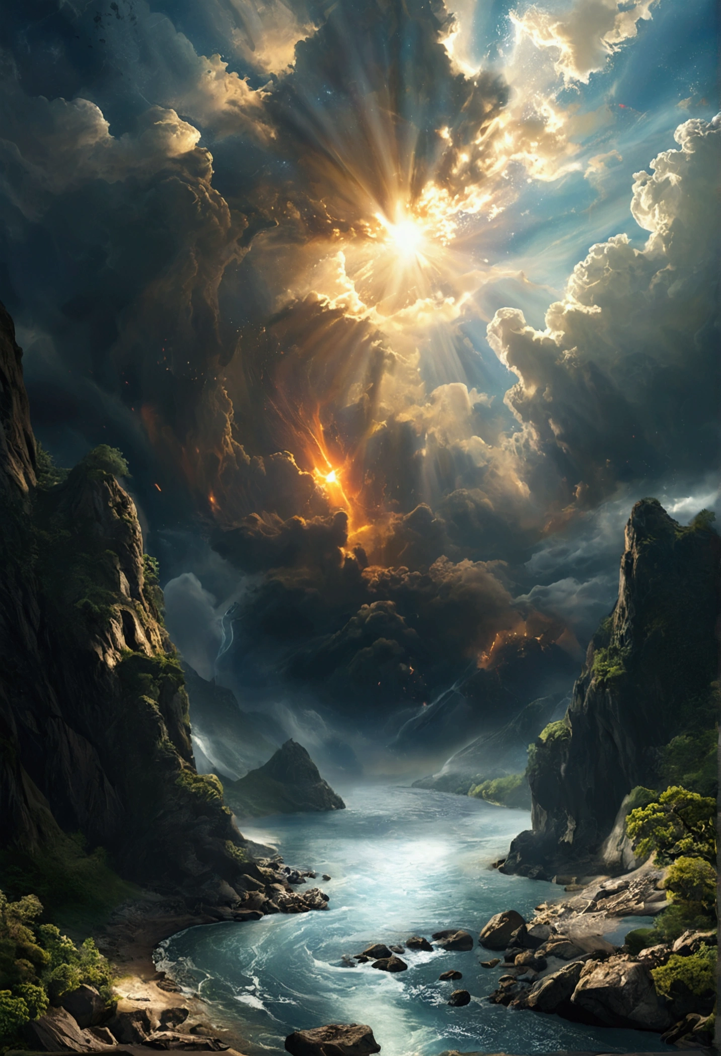 1. first of all、God created the heavens and the earth。 2 The earth was in a state of chaos.、Darkness covered the face of the deep、The Spirit of God was moving over the surface of the water。 3 And God said。
「Let there be light。」
Thus、There was light。 4 God saw the light、It was considered good。God separated the light from the darkness、 5 The light was called day.、The darkness was called night。There was evening and morning、One Morning。On the first day。