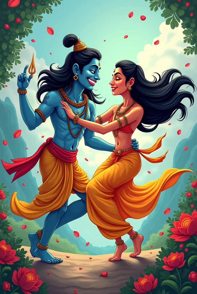 Little Mahadev cartoon dance Parvati Mata ke shath