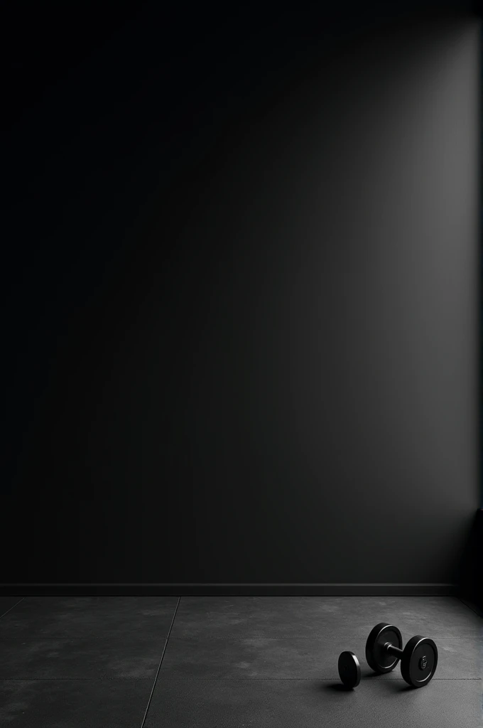 Black Wall、Rubber mat floor、dumbbell