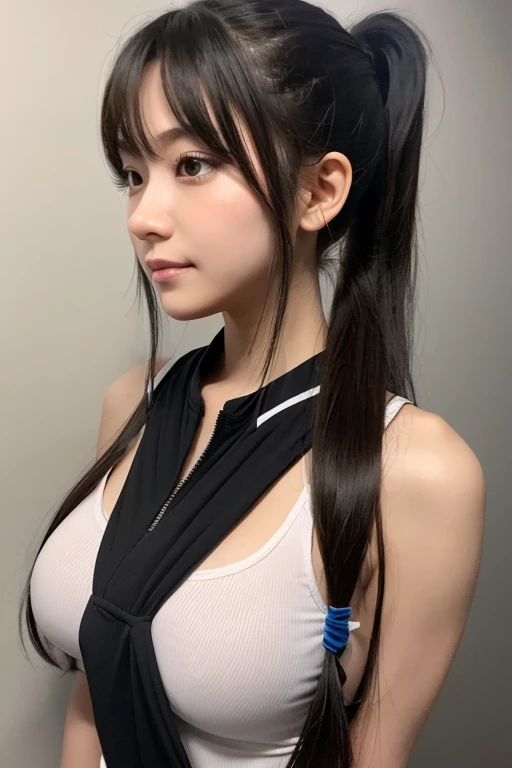 One person, solo, Long Hair, Side Ponytail, Large Breasts, Sweat,puppet master, Control a cool puppet, Skin-friendly clothing,Puppet, anime, character,