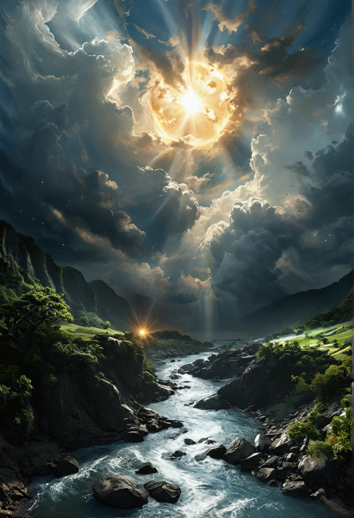 1. first of all、God created the heavens and the earth。 2 The earth was in a state of chaos.、Darkness covered the face of the deep、The Spirit of God was moving over the surface of the water。 3 And God said。
「Let there be light。」
Thus、There was light。 4 God saw the light、It was considered good。God separated the light from the darkness、 5 The light was called day.、The darkness was called night。There was evening and morning、One Morning。On the first day。