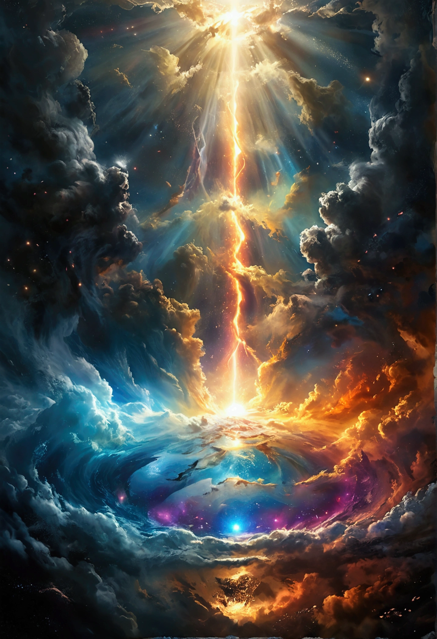 1. first of all、God created the heavens and the earth。 2 The earth was in a state of chaos.、Darkness covered the face of the deep、The Spirit of God was moving over the surface of the water。 3 And God said。
「Let there be light。」
Thus、There was light。 4 God saw the light、It was considered good。God separated the light from the darkness、 5 The light was called day.、The darkness was called night。There was evening and morning、One Morning。On the first day。