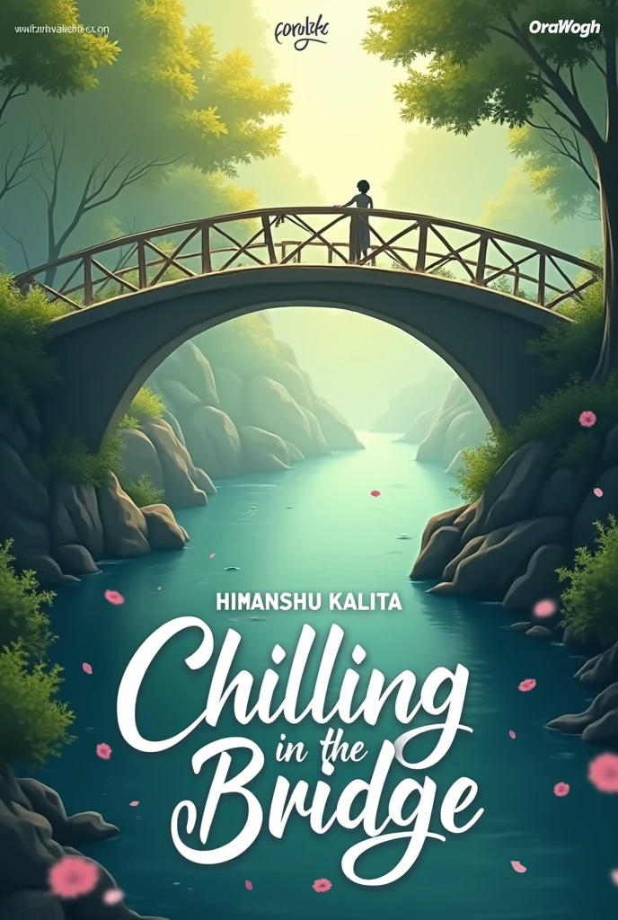 Make a beautiful song realising poster for the song chilling in the bridge and write it on the poster name of the song and written by HIMANSHU KALITA in English