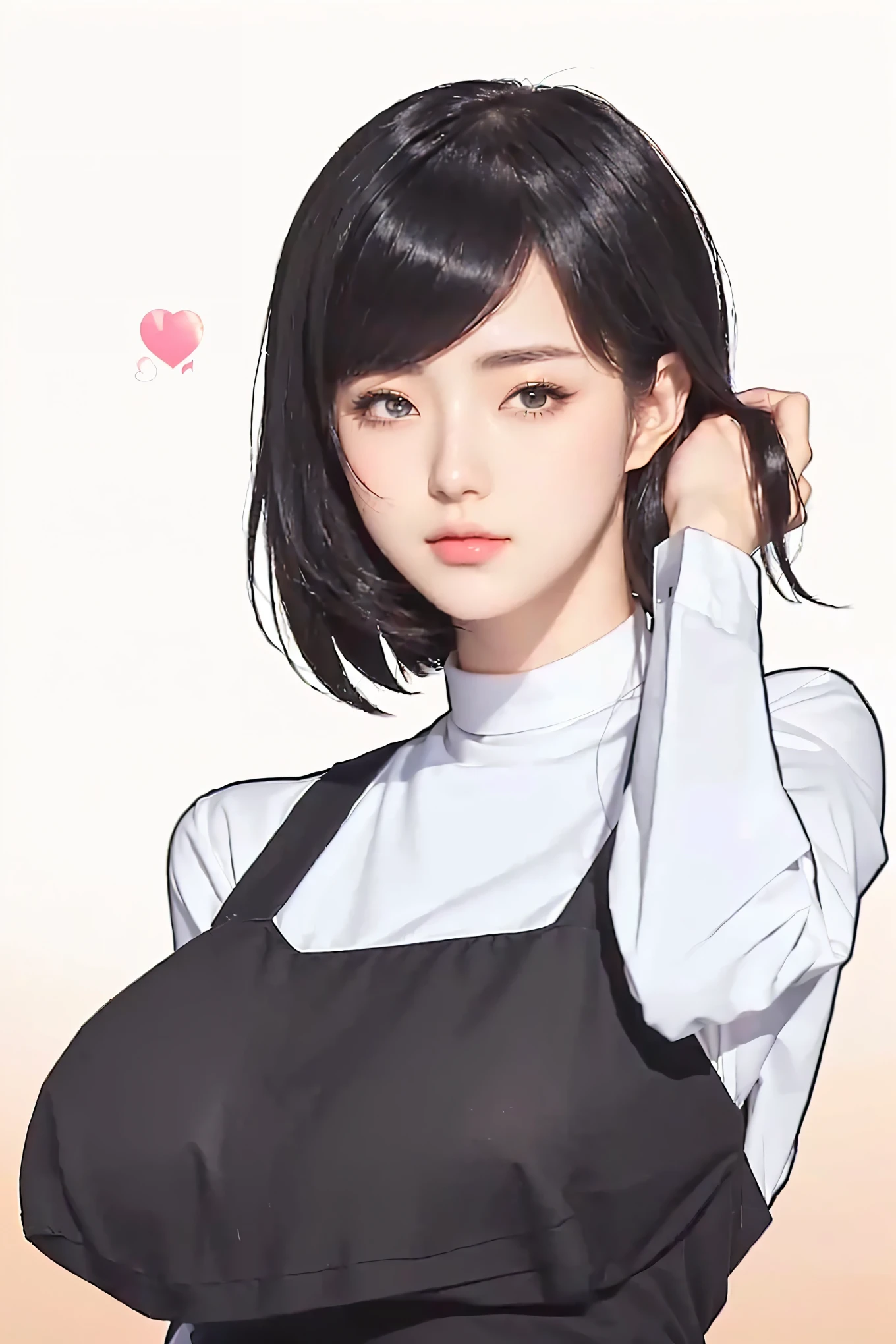 girl with a black dress and a white shirt, in an style, attractive girl, moe artstyle, oc commission, high quality fanart, in style, hinata hyuga, sakimi chan, woman, commission for high res, an girl, style character, marin kitagawa fanart