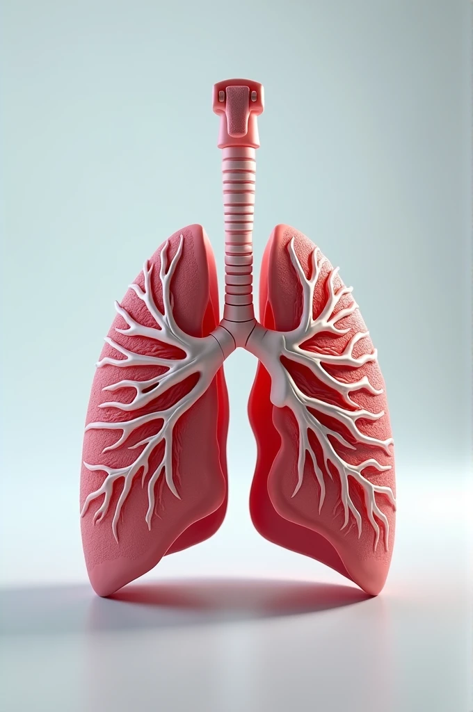 3D HD view of the back of a lung skeleton