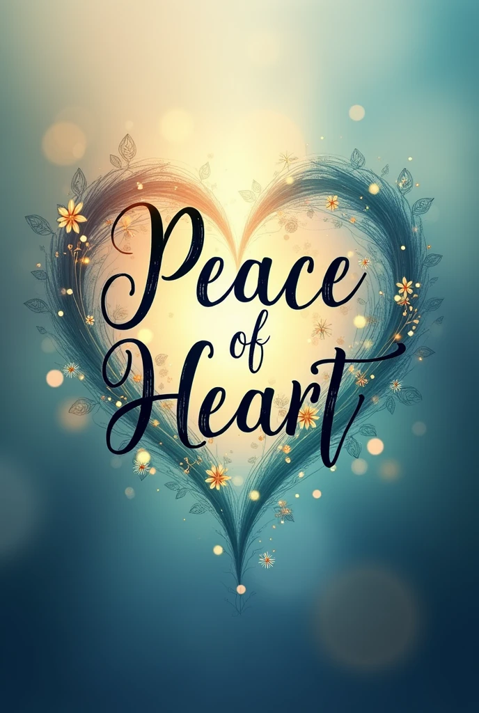 Make an logo of peace of heart written text in musical style