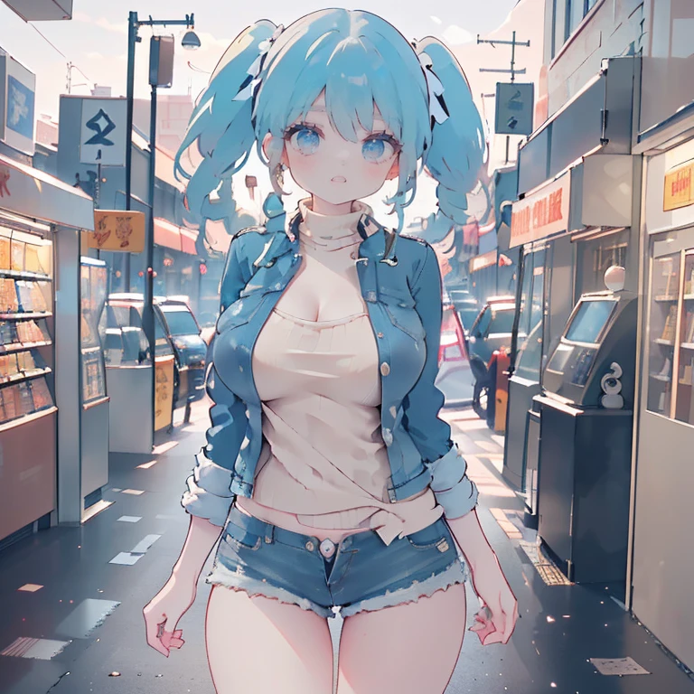 Masterpiece, highest quality, high resolution background, bright and beautiful atmosphere, 3 girls (, 1 short-tempered round face), 1 (hair, surface effects), small breasts, next to the vending machine, at the roadside station, on the side A girl sitting on a step in the road, a girl eating soft-serve ice cream, sweat on her forehead, wearing a hat, a cute outfit, a mini-pig is limp, a mini-pig carrying an ice pack, "deltamon_sdXL :0.73) >Deltamon",((((((nsfw)))))),