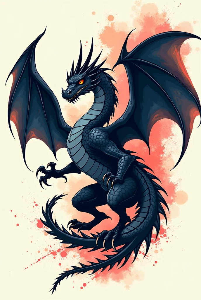 Dragon, shirt print, lines,