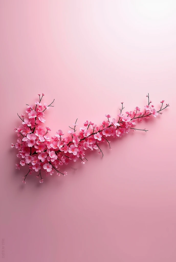 NIKE LOGO with pink flowers
