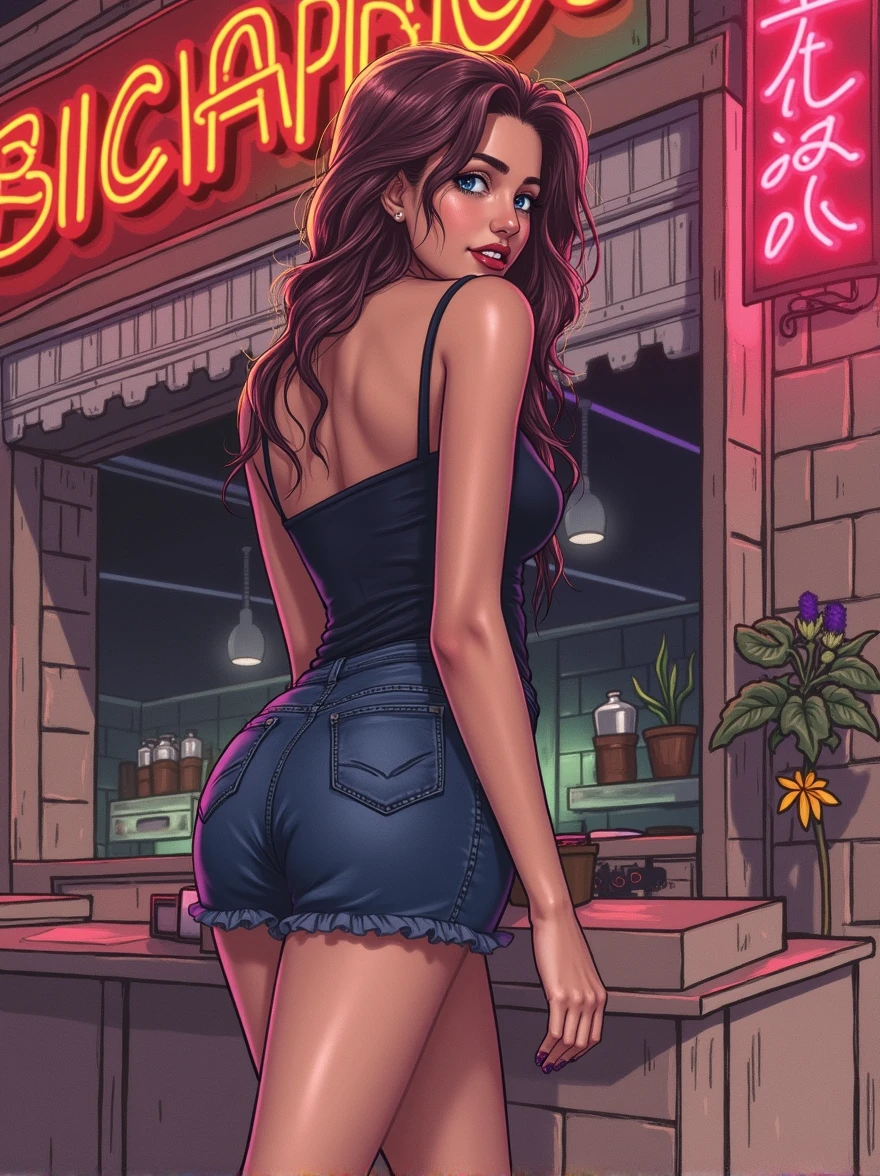 @Whiplashaarts art style, femboy, male, eyelashes, huge ass, jiggling ass, long hair, tongue out, voluptuous male, wide thighs, wide hips, curvy body, bottom heavy male, brown hair, seductive, cat ears
