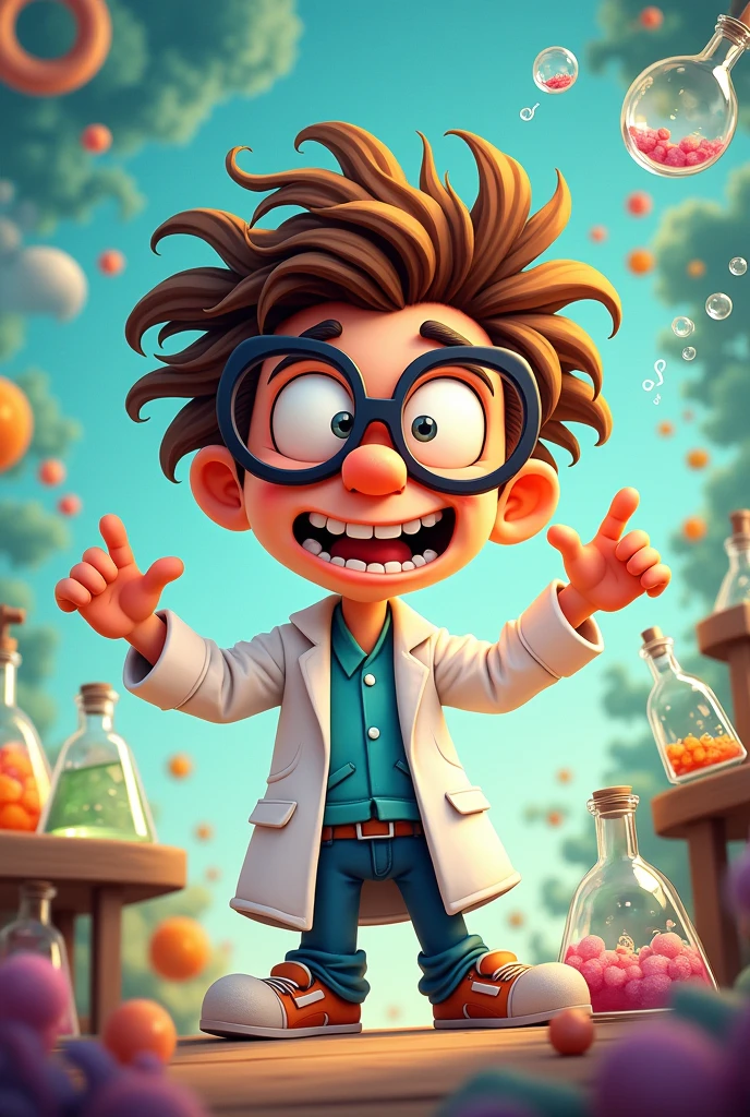 A cartoon scientist