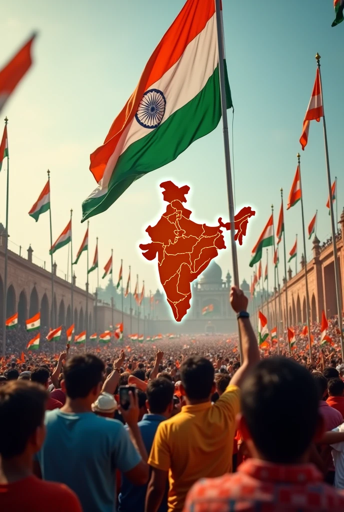 Flag-off ceremony for Independence Day featuring the Indian map