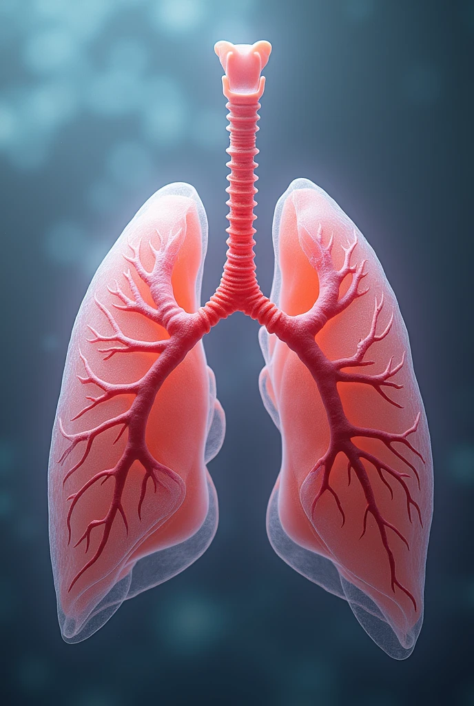 open lung in the shape of wings