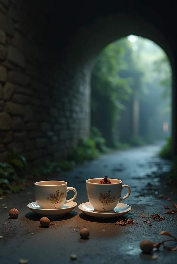 In a tunnel there are three cups of tea, each cup has a stopper, but he can&#39;t find one. 